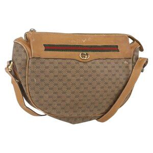 Authentic GUCCI Micro GG Supreme Web Sherry Line Bag PVC Beige 001 58 0918